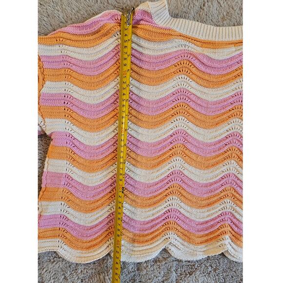L Space Make Waves Knit Sweater Top, Orange Purple Cream, Womens Sz XS - Picture 9 of 9
